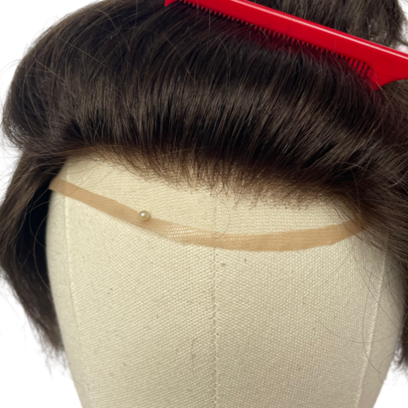 MN4+ Base Hair Toupee-Fine Mono Hairpiece With Skin Gauze Perimeter and Lace Front - Image 2