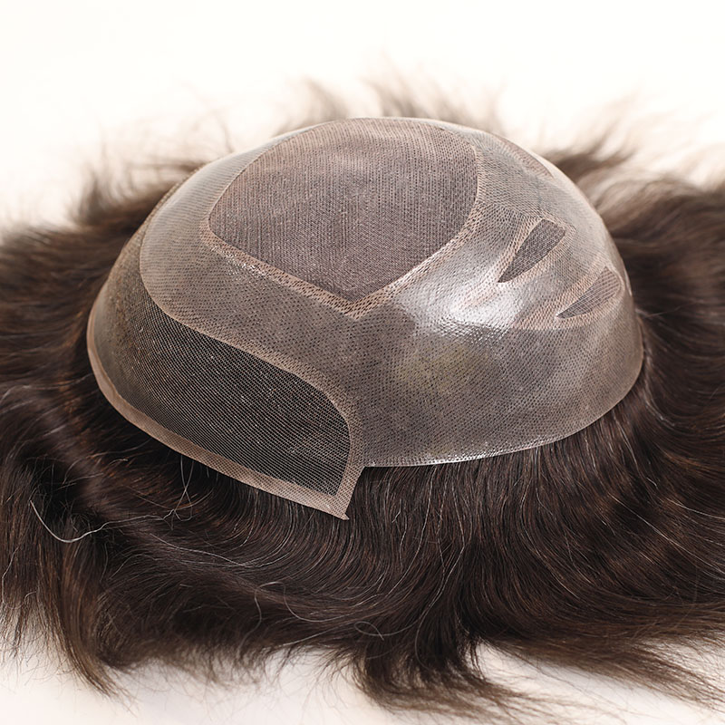 MN4+ Base Hair Toupee-Fine Mono Hairpiece With Skin Gauze Perimeter and Lace Front