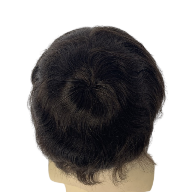 MN4+ Base Hair Toupee-Fine Mono Hairpiece With Skin Gauze Perimeter and Lace Front - Image 3