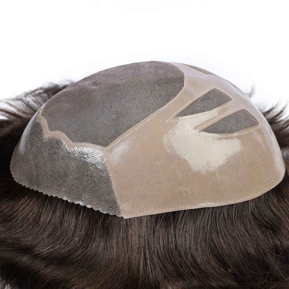 MN4 Base Hair Toupee-Fine mono with PU coated sides back and a skin gauze front - Image 2