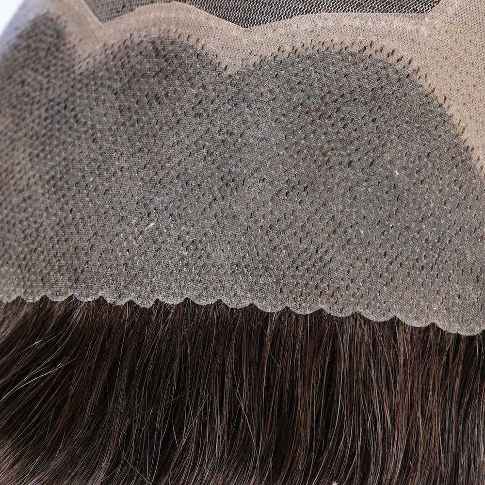 MN4 Base Hair Toupee-Fine mono with PU coated sides back and a skin gauze front - Image 3
