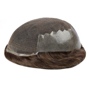 Q6 Base Hair Toupee-French Lace Men's Hair System With PU Sides and back