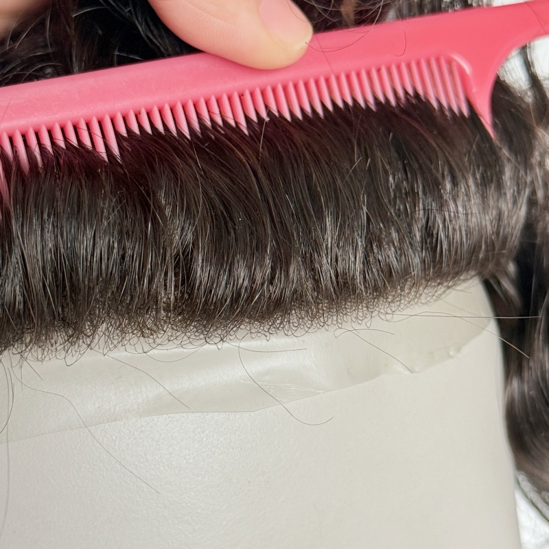 0.08MM Thin Skin Men's Toupee Hair Systems Hair Transparent Poly Skin - Image 3