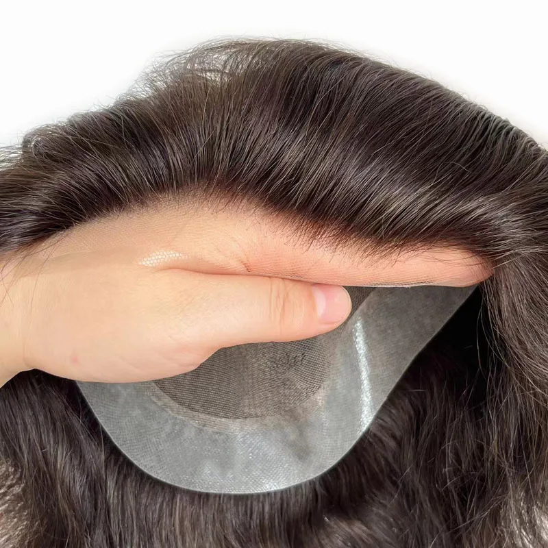 Hollywood Base Hair Toupee-Hair System with Thin Skin Perimeter and a Realistic Lace Front - Image 2