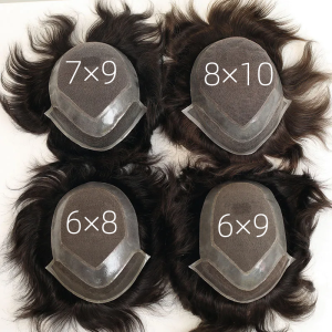 Hollywood Base Hair Toupee-Hair System with Thin Skin Perimeter and a Realistic Lace Front
